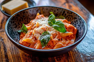 Pasta met basilicum en parmezaan - een moment van genot van Poster Art Shop