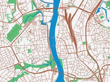 Kaart van Maastricht Centrum in de stijl Urban Ivory van Map Art Studio