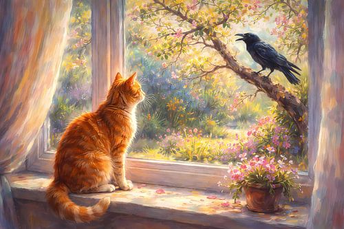 Le chat et l'oiseau