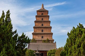 The Great Wild Goose Pagoda in Xian China by Roland Brack