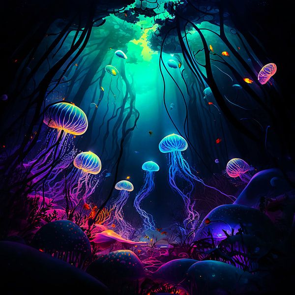 Jellyfish in the forest by haroulita
