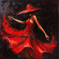 Lady in Red - A Dance of Desire and Enchantment