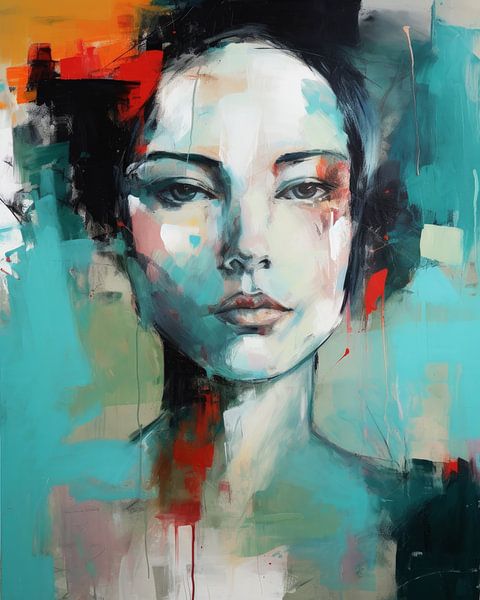 Colourful modern portrait by Carla Van Iersel