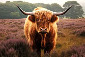 Scottish Highlander in Drentse Heide by Vlindertuin Art