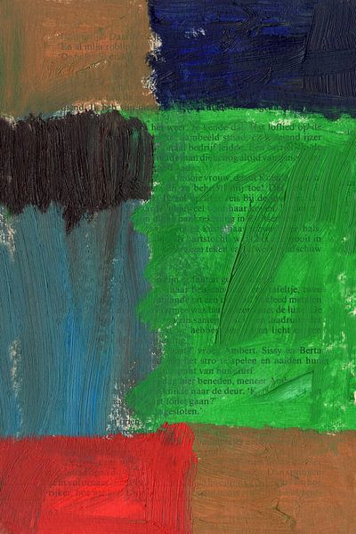 Primary colour fields on vintage paper by Atelier Hoge Ramen