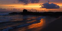 Vissers bij zonsondergang - Sri Lanka - strand