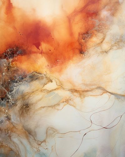 Modernes Abstraktes in rostbrauner Farbe