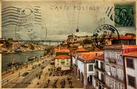 élégante carte postale rétro de Porto