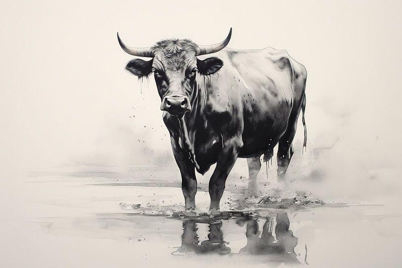 Contemporary Cow 14984 by ARTEO Paintings