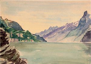 Bergsee / See / Gebirge / Berge -  Aquarell gemalt von VK (Veit Kessler)
