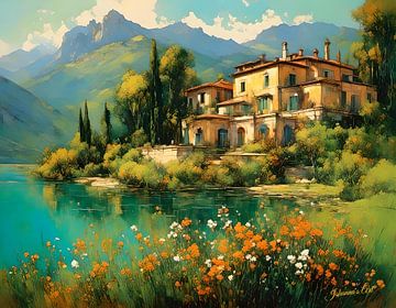 Romantic Village 15 by Johanna's Art
