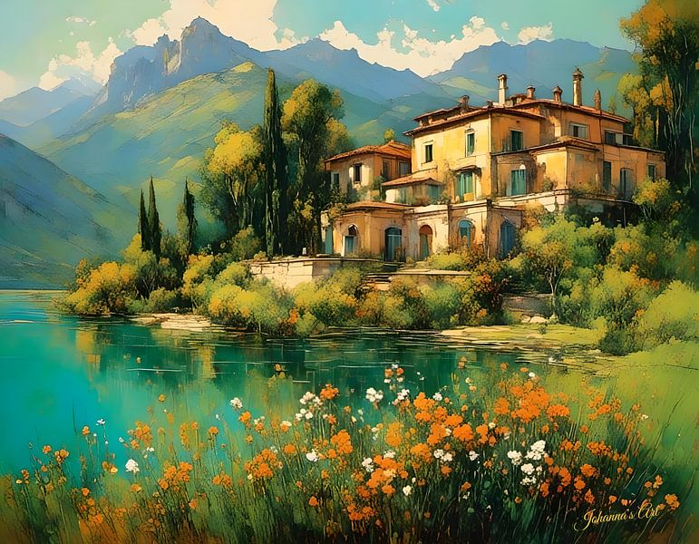 Romantic Village 15 by Johannas Art Creations
