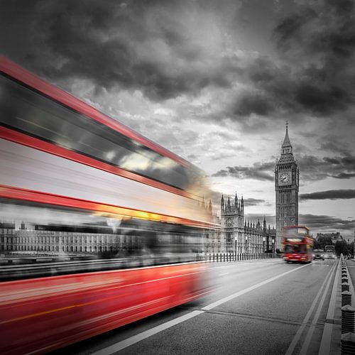 Avonddynamiek op Westminster Bridge in beeld - kleurke