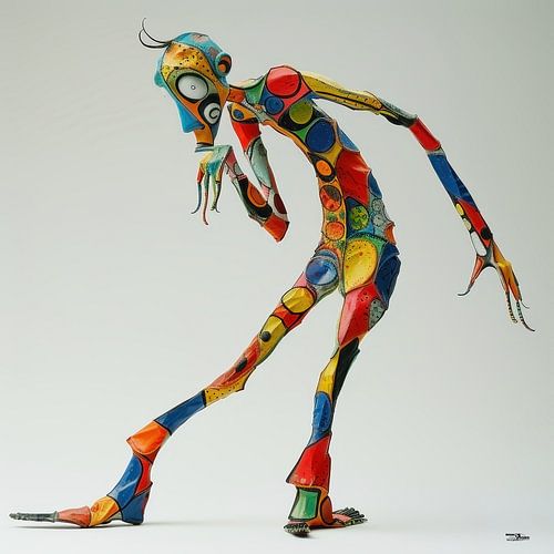 kleurig whimsical poppetje