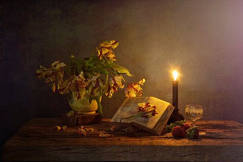 Good old times. Stilleven stijl Caravaggio .