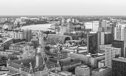 Het geweldige uitzicht op de skyline van Rotterdam