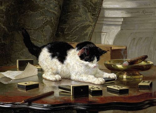 Henriëtte Ronner-Knip - The cat at play (ca. 1860 - ca. 1878)