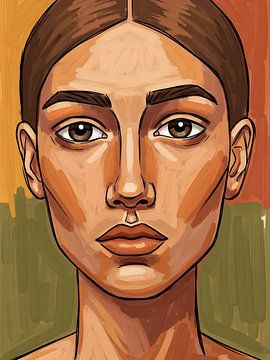 Gestileerd vrouwelijk portret Illustratie