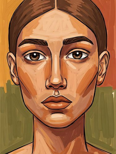 Gestileerd vrouwelijk portret Illustratie van fredi arlangga