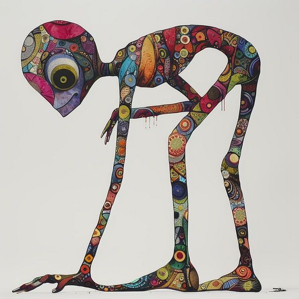 colourful whimsical doll by Gelissen Artworks