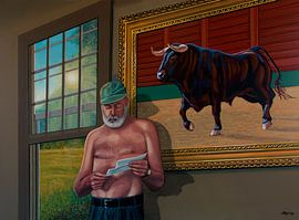 Ernest Hemingway Painting by Paul Meijering