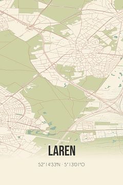 Vintage map of Laren (North Holland) by Rezona