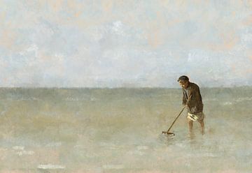 Kind met schepnet op zee, van de beeld meester (2023) van Beeldmeester