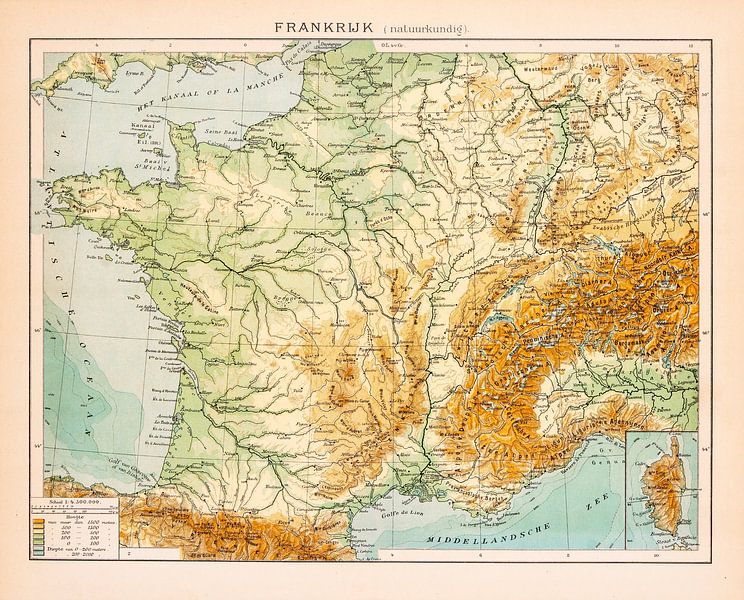 Vintage-Karte Frankreich - Physik von Studio Wunderkammer