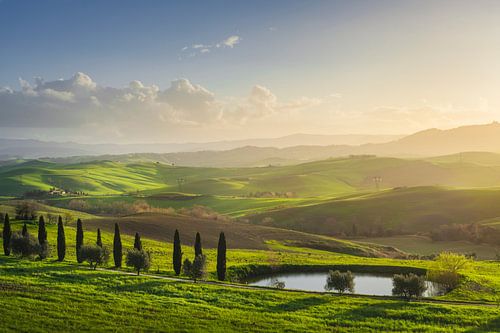 Landschap in Volterra. Toscane, Italië