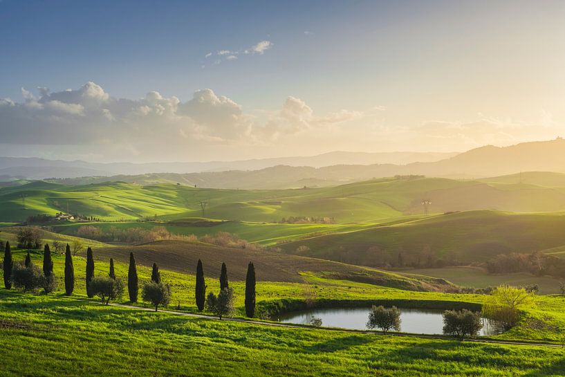 Countryside landscape in Volterra. Tuscany, Italy by Stefano