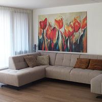 Photo de nos clients: Des tulipes aux couleurs gaies par Bert Nijholt, sur toile