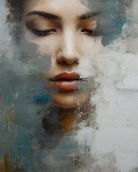 Modern and abstract portrait by Carla Van Iersel