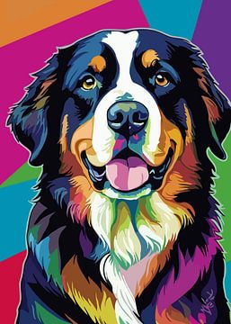 Bernese Mountain Dog Pop Art Style by MIROKKU