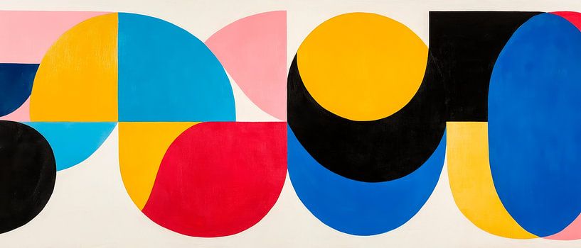 Abstracte geometrische kleurenzee van Poster Art Shop