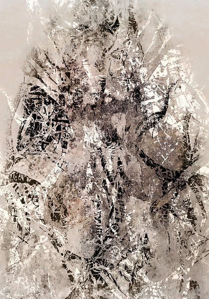 Japanese tree of life in neutral colors by Mad Dog Art