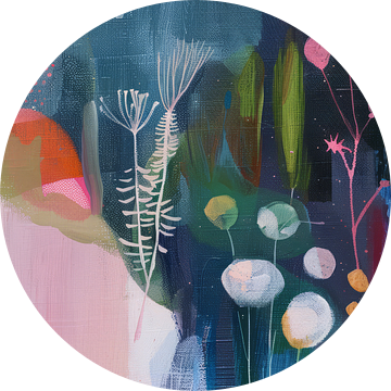 Kleurrijk botanisch abstract van Studio Allee
