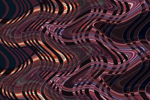 Retro pattern of colourful curved lines by Lisette Rijkers