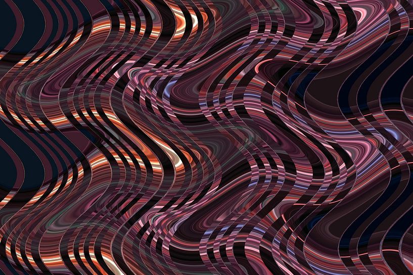 Retro-Muster aus bunten geschwungenen Linien von Lisette Rijkers