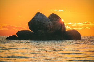 Nouvelle-Zélande Split Rock Lever de soleil sur Jean Claude Castor