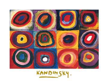 Kleurenstudie vierkanten van Wassily Kandinsky van Peter Balan