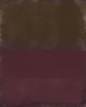 Warm donkerbruin en rood. Kleurenveldschilderij geïnspireerd door Mark Rothko. van Dina Dankers