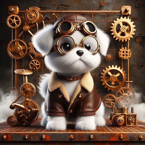 Hondje in steampunk