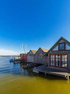 Bootshäuser im Hafen von Althagen auf dem Fischland-Darß