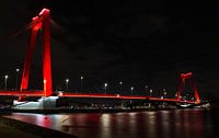 Rotterdam bei Nacht; Willemsbrug von Astrid Luyendijk Miniaturansicht