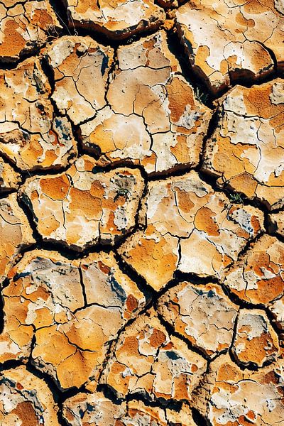 Durstige Erde, klaffende Risse von fernlichtsicht