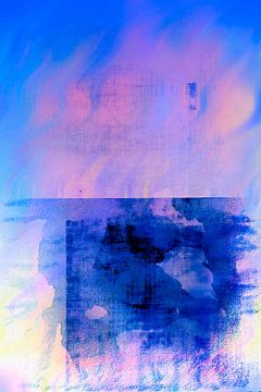 Noordzee bij zonsopgang Abstractie in blauw van Mad Dog Art