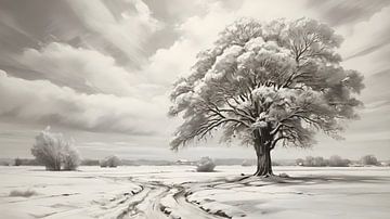 snowy tree painting by Anton de Zeeuw