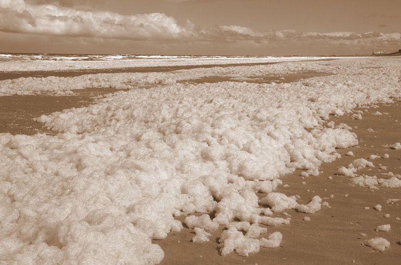 Sea foam in sepia by Jose Lok