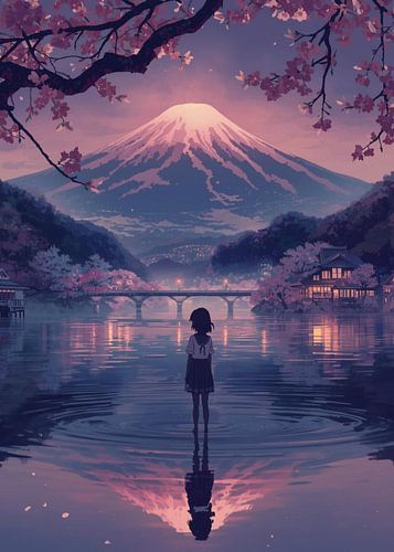 Reflection of Mount Fuji Japanese