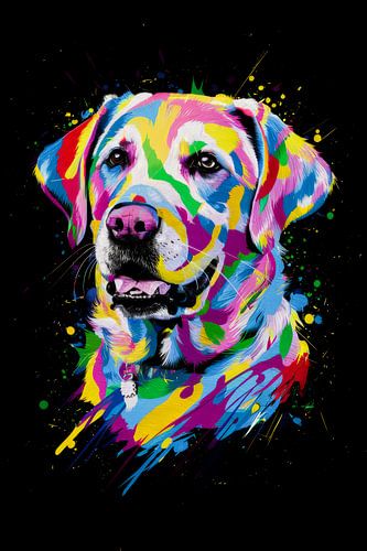 Pop Art Kleurrijke Labrador Droom - Abstract hondenkunstwerk voor dierenliefhebbers